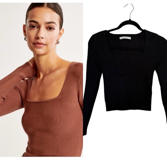 Abercrombie & Fitch Long Sleeve Square Neck Shirt - Picture 1 of 7